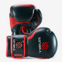 Боксерские перчатки sanabul essential gel black red