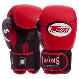 Боксерские перчатки Twins classic кожа красно черные