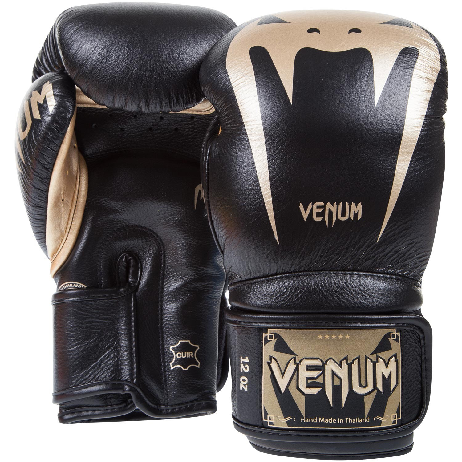 

Боксерские перчатки venum giant 3 boxing gloves - black gold - nappa leather