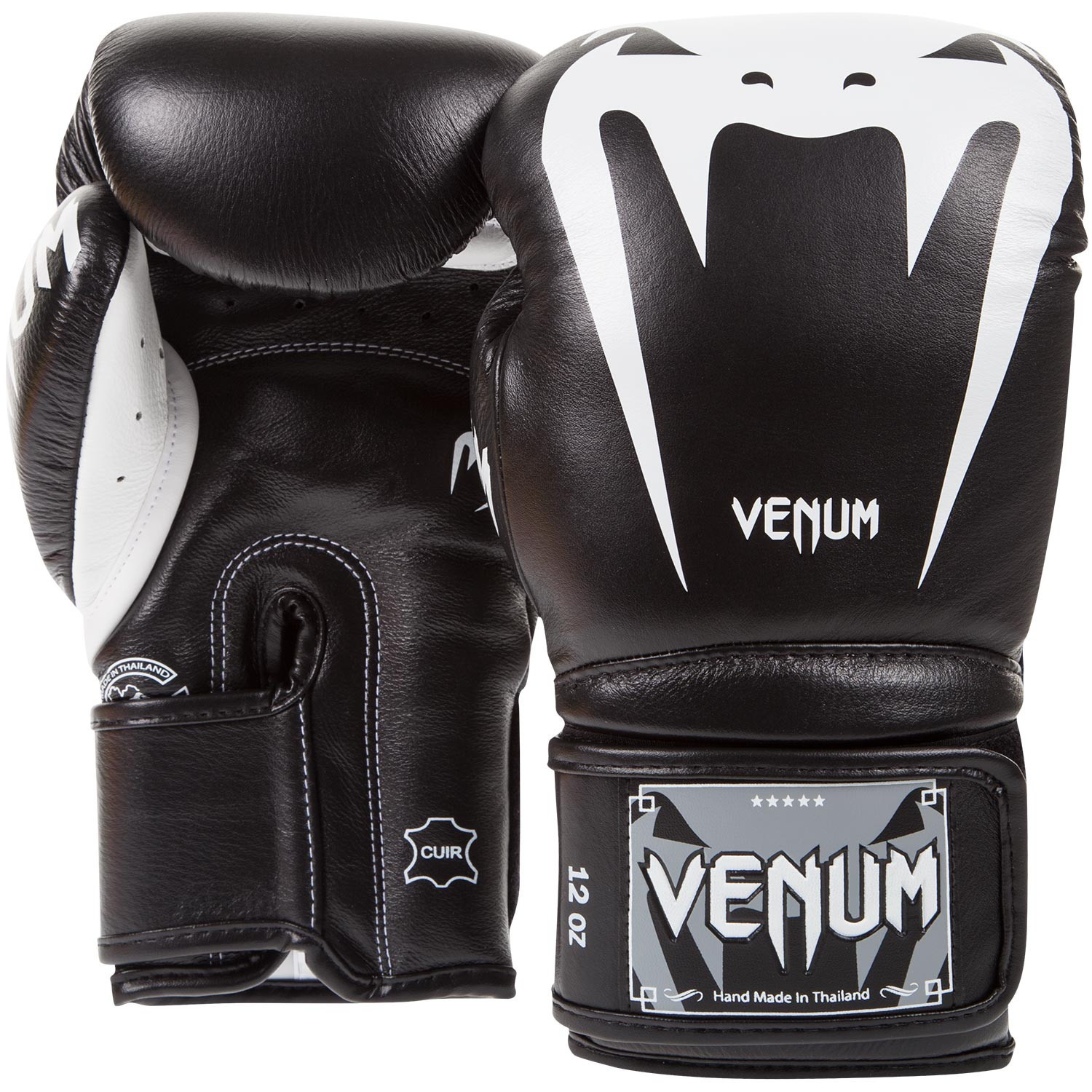 

Боксерские перчатки venum giant 3 boxing gloves - black white - nappa leather