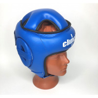 Шлем боксерский clinch кожаный синий