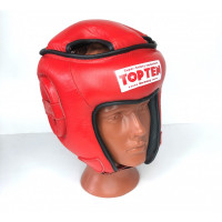 Шлем боксерский top ten красный кожаный