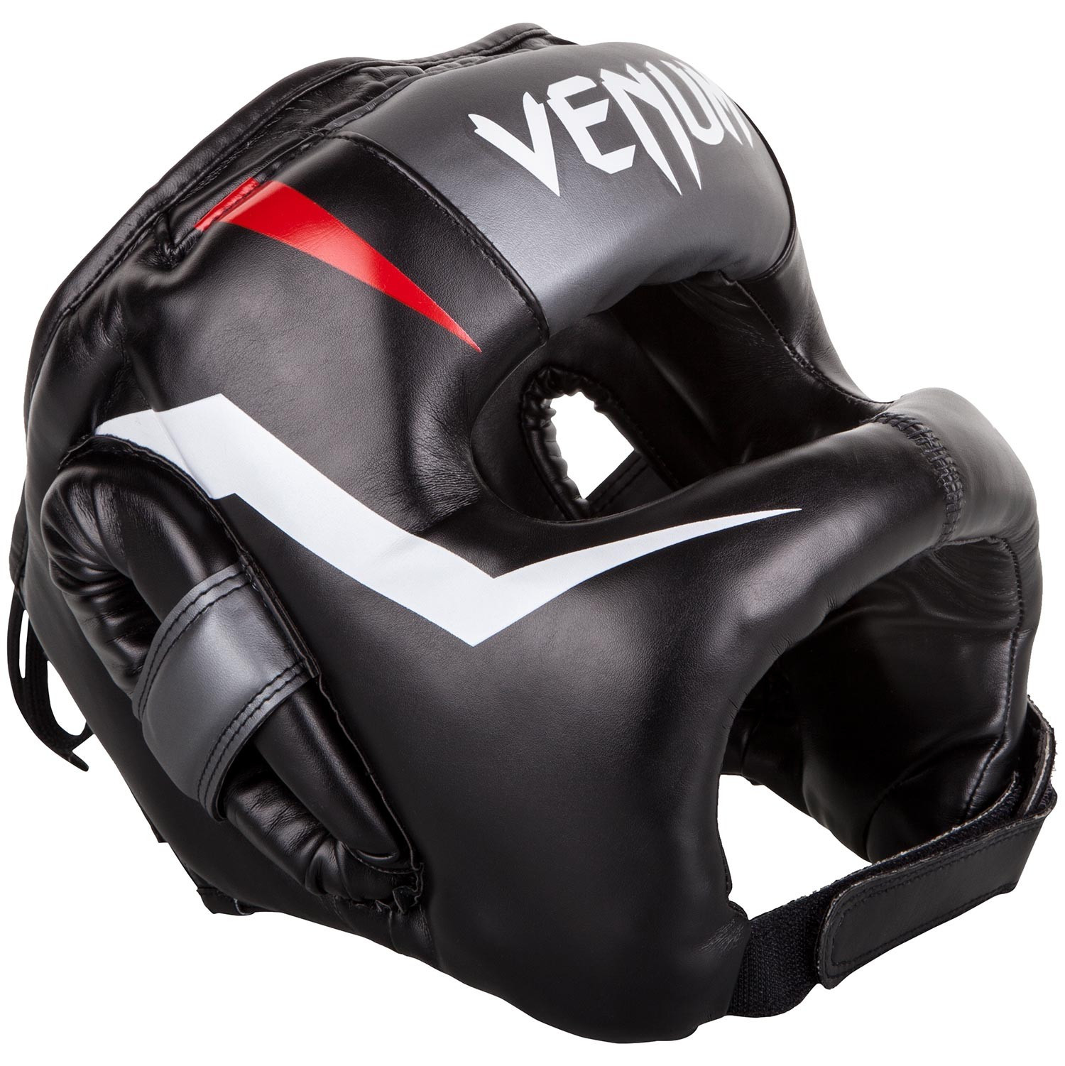 

Бамперный боксерский шлем venum elite iron headgear black/red/white