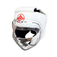 Шлем для каратэ с пластмассовой маской экокожа