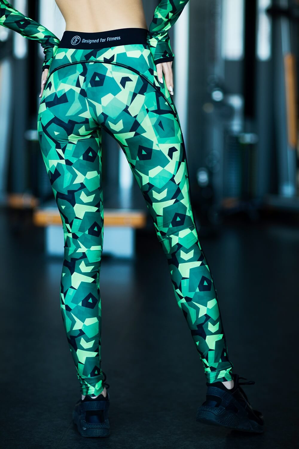 

Лосины designed for fitness geometric green