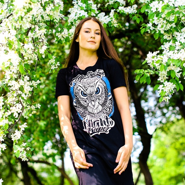 

Футболка-платье женская mysiberia сова черная