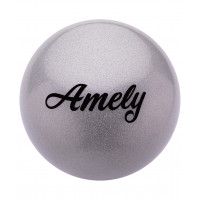 Мяч для художественной гимнастики AGB-102 15 см, серый, с блестками