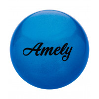 Мяч для художественной гимнастики AGB-101, 15 см, синий, с блестками